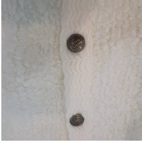 Talbots Ivory Bouclé Wool Blend Cardigan Sweater | Large - Picture 7 of 9